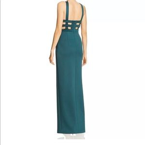 Aidan by Aidan Mattox, Green Halter Evening Dress